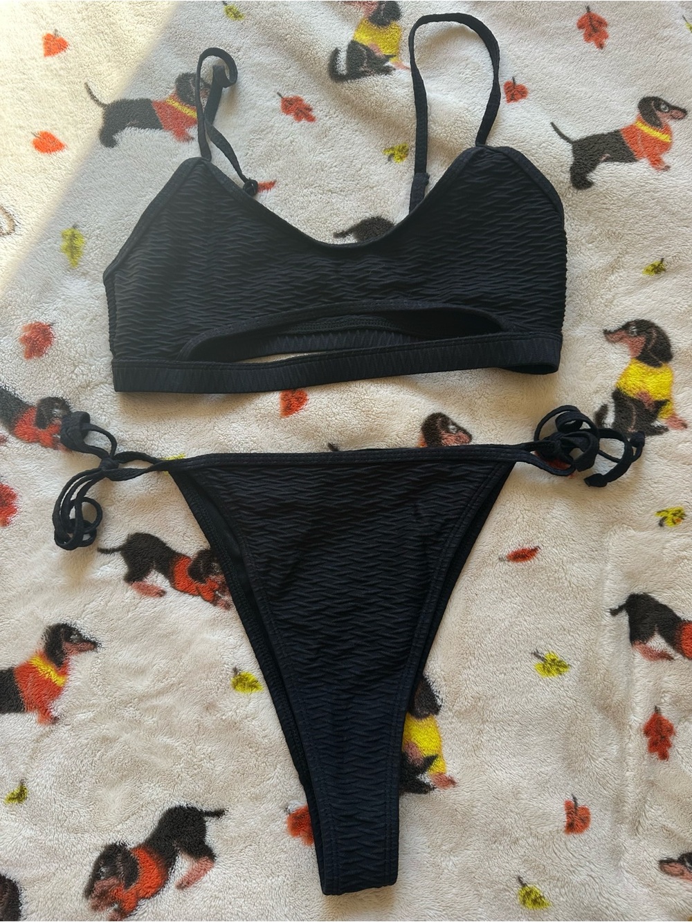 Nasty Gal Black Bikini Set size 2